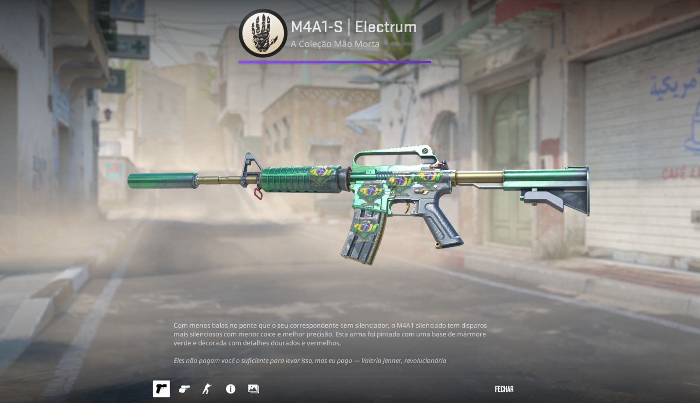 M4A1-S ELECTRUM COM 4 MIBR BERLIN 2019 (OPORTUNIDADE INVENTARIO VERDE)