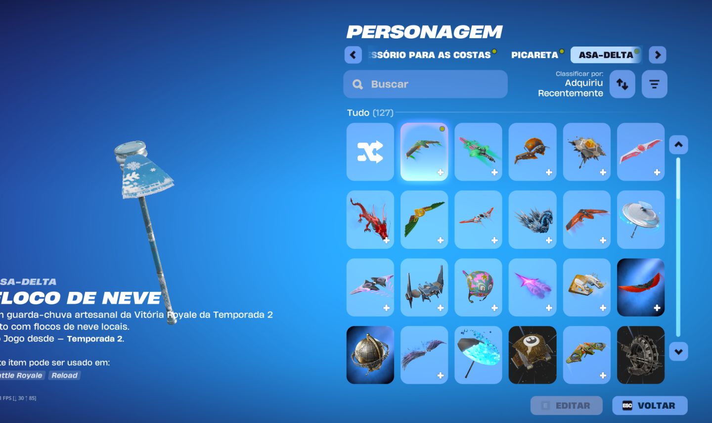 CONTA FORTNITE SEASONS ANTIGAS E PACOTES EXCLUSIVOS