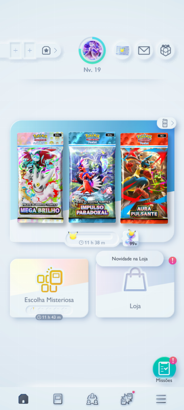 Conta Pokémon TCG - NV 19 com mais de 1,3k cartas com Poncho dourado e mto mais!