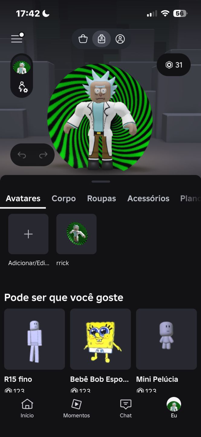 Conta Roblox (Roupas e acessórios) promoção!!