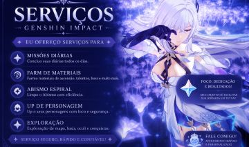 SERVIÇOS GENSHIN IMPACT!