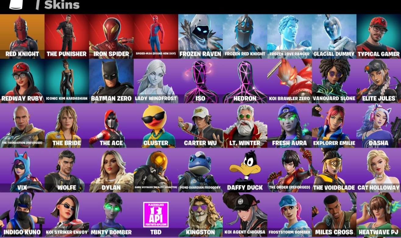 CONTA FORTNITE COM HOMEM-ARANHA UM NOVO DIA KIM KARDASHIAN E MACHADO DOCE