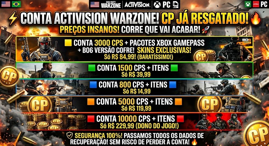 Contas COD com Cod Points em preços ótimos!!PROMOÇÃO!!