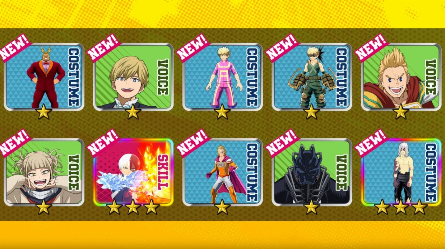 My Hero Ultra Rumble - Steam - Opçoes com Personagem/Estilo Alternativo/Skins