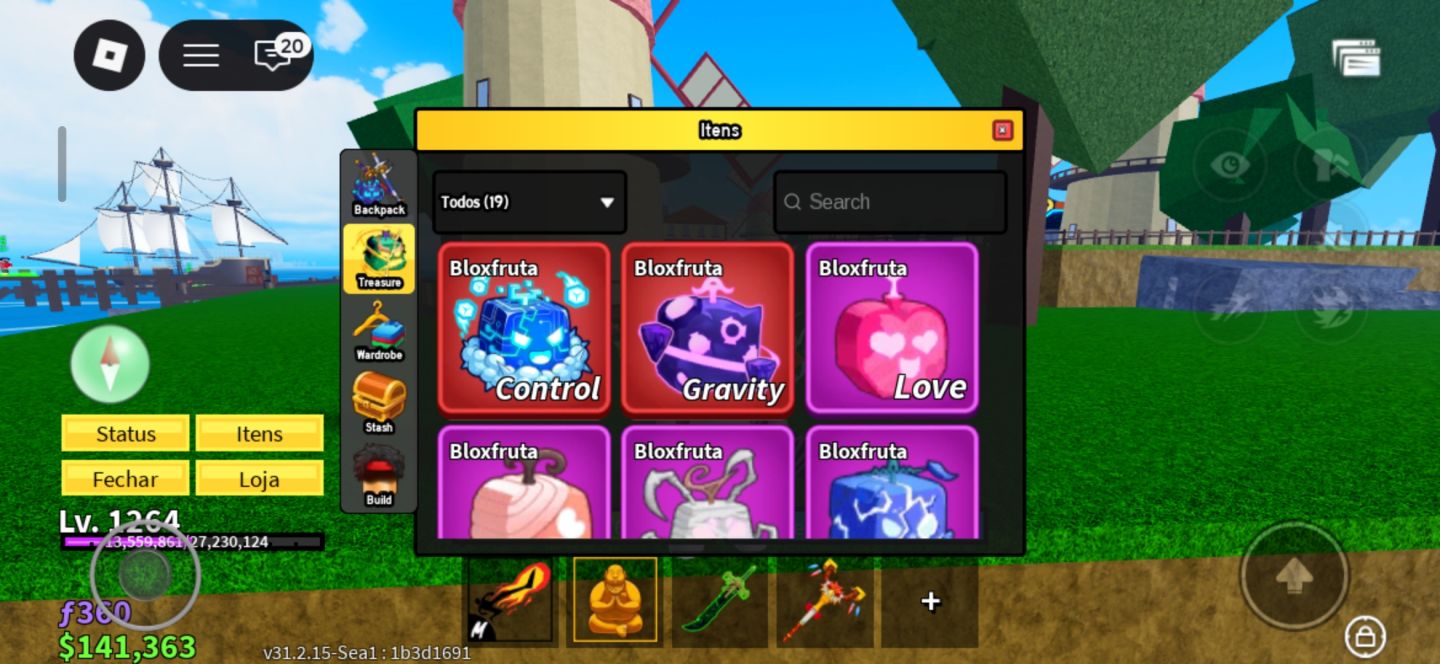 Conta de Roblox cheia de skins e itens raros