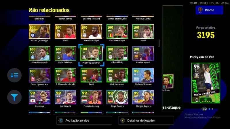 Conta com del Piero blitz curler, messi, etooEfootball pc/Steam