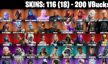 116 skins + rick sanchez + qwerty axe + 1 email