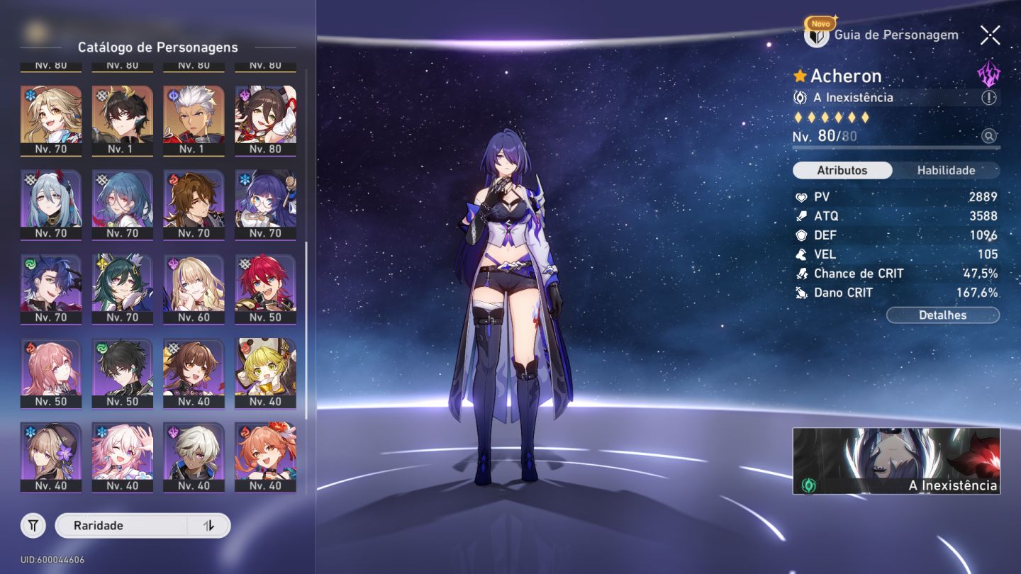 Honkai Star Rail: + de 10 personagens limitados. Conta lvl.70.