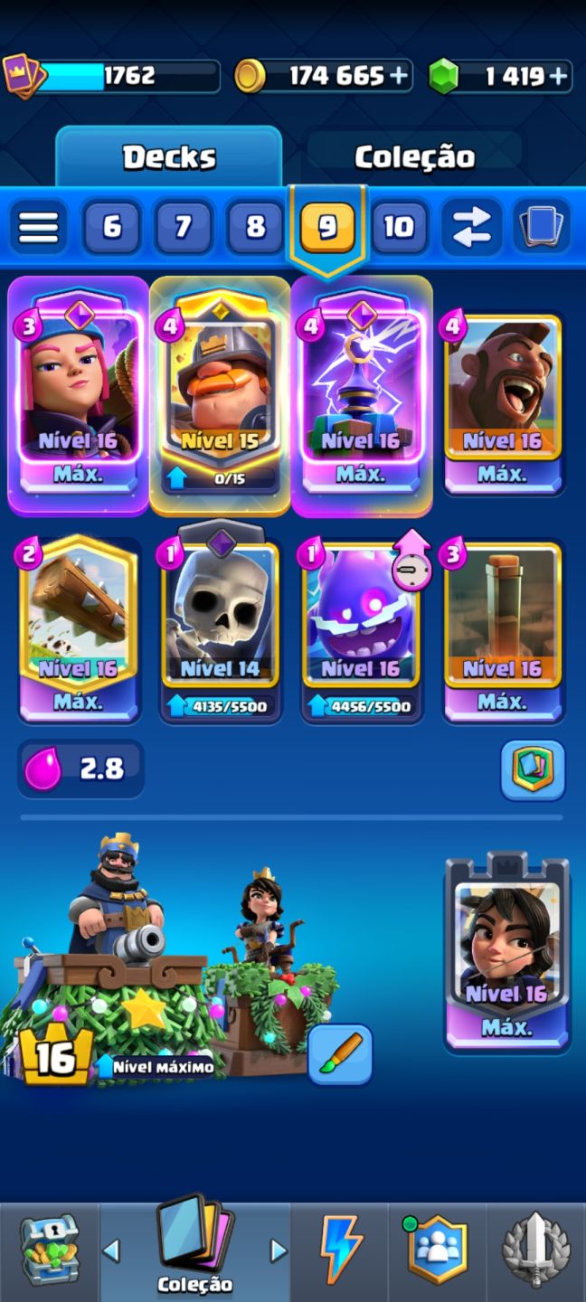 [IMPERDÍVEL] CONTA CLASH ROYALE COM 2 DECKS FULL 16 [12K troféus]