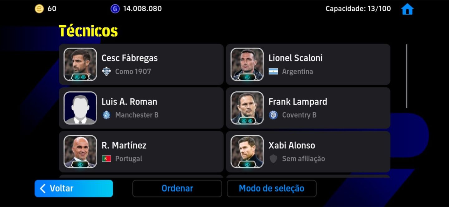 Conta de efootbal boa só Konami