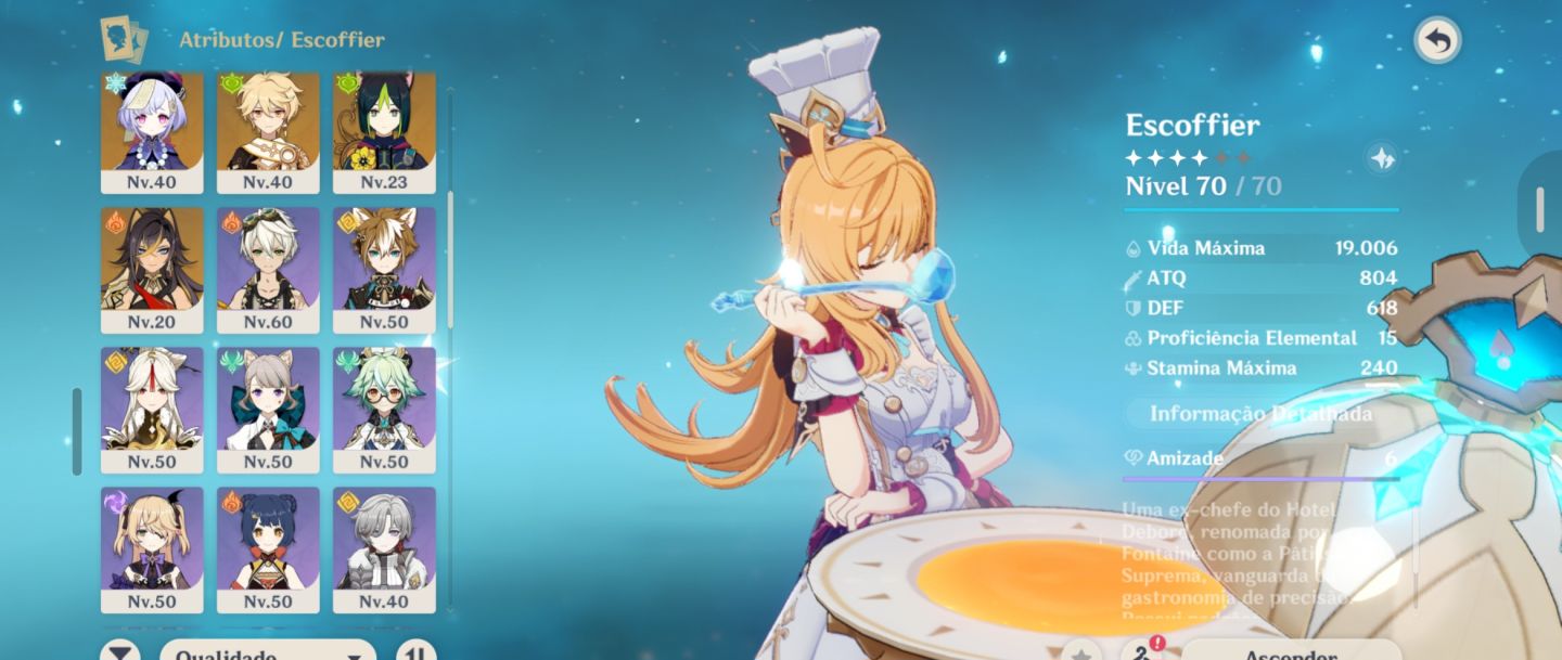 GENSHIN Ineffa, Escoffier Navia, Ayaka, Mualani e PITY ALTO