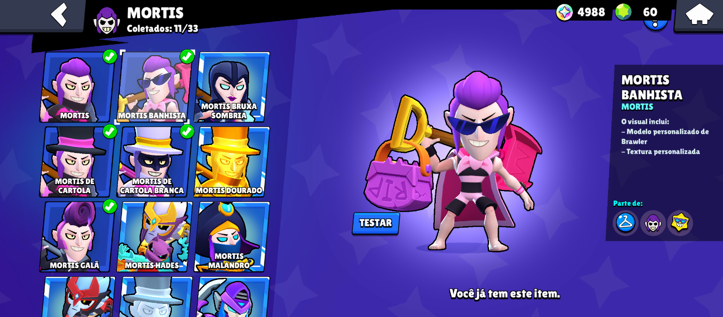 CONTA BRAWL STARS GEMADA COM VÁRIAS SKINS VALIOSAS