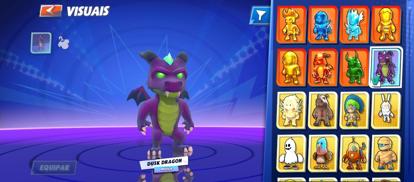 Conta de stumble guys completíssima com mais de 180 skins