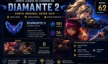CONTA DIAMANTE 2 COM ALGUMAS SKINS E BONECOS