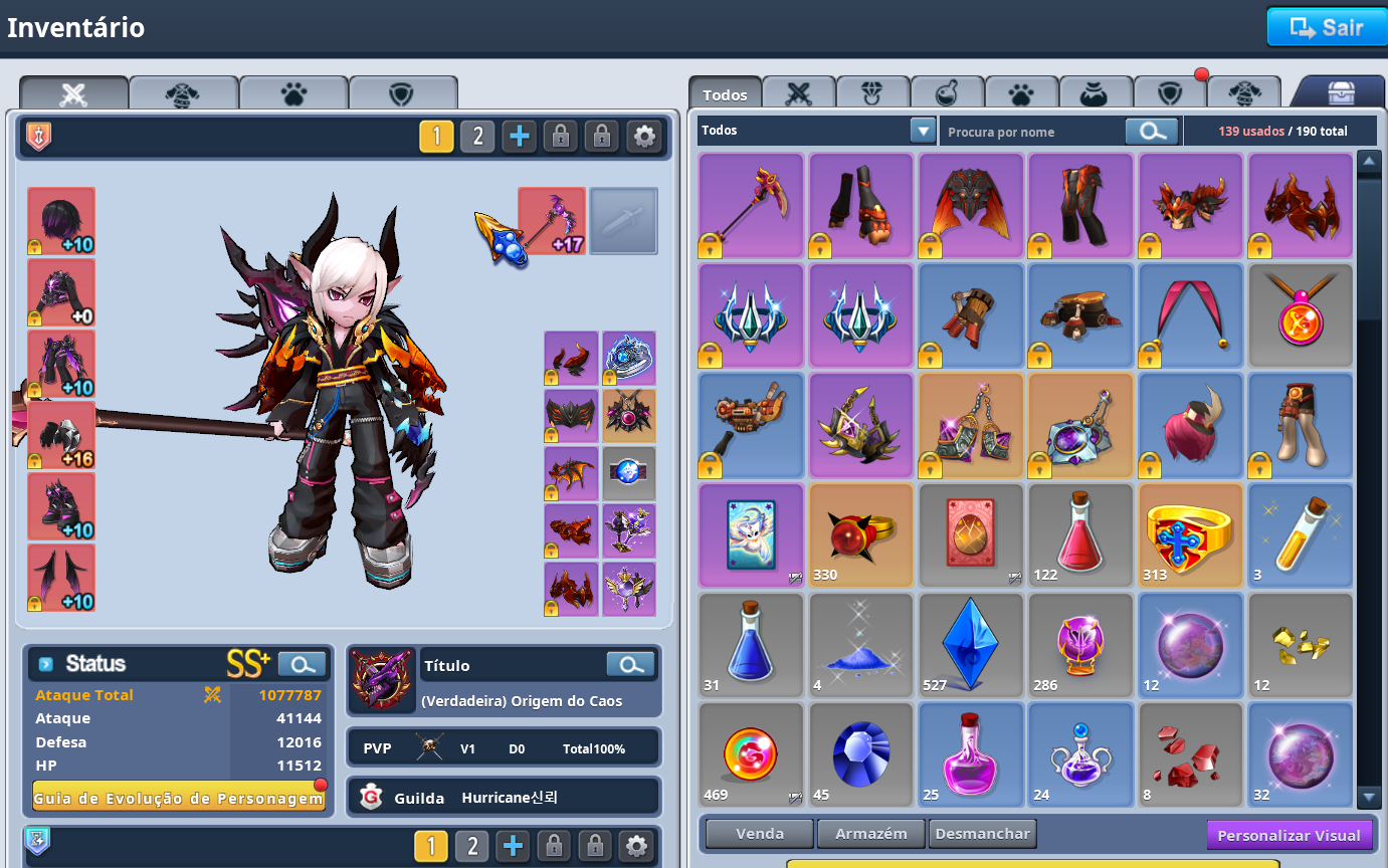 Conta Grand Chase Completa com Excelente Progresso C-lv741