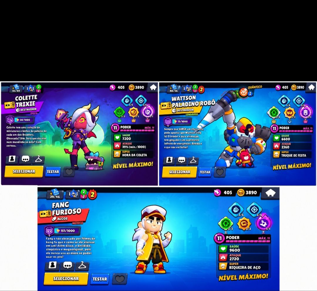 CONTA DE BRAWL STARS COM 110K, TODOS OS BRAWLERS FULL, COM SEGUNDO,TERCEIRO PASS