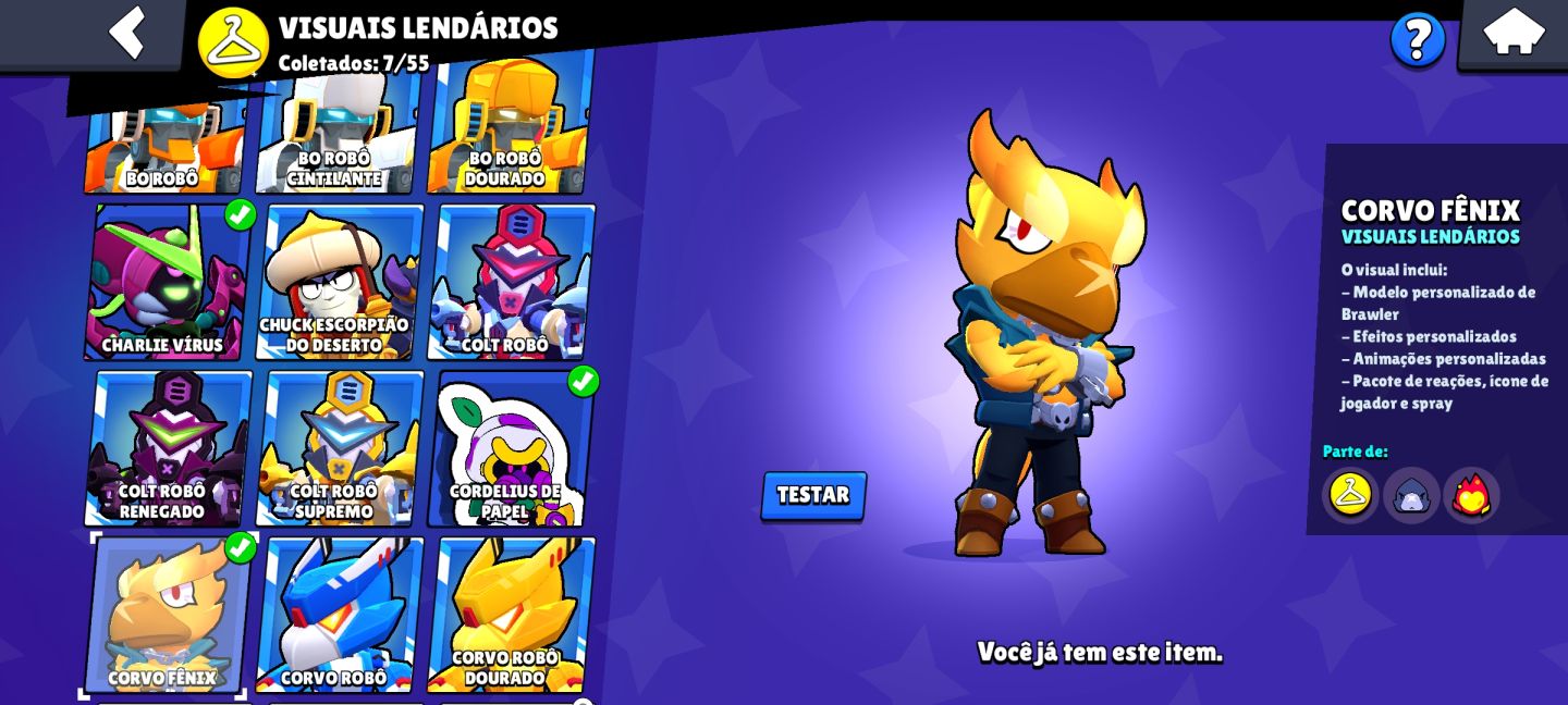CONTA BRAWL STARS 99 BRAWLERS + BRAWL PASS PLUS ATIVO + 42K DE TROFEUS+ 162 SKIN