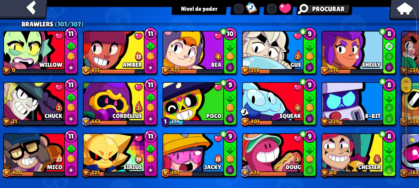Brawl Stars | 38.000 Troféus | 101 Brawlers | 14 Lendários | 26 Hipercargas | 33