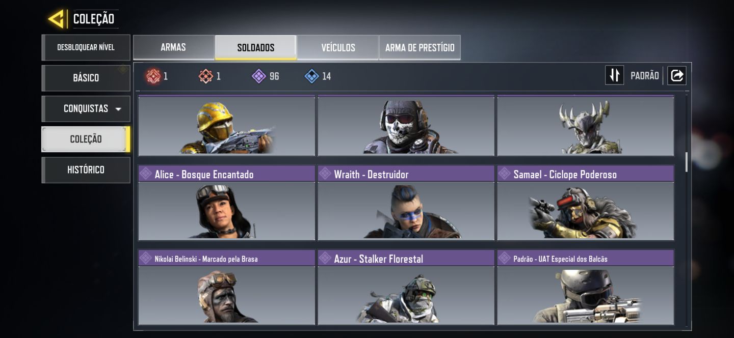 Conta call of duty mobile com personagem e armas mítica