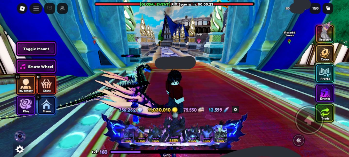 Conta de roblox focada em anime vanguards (18 monarcas e 13.5k rr)