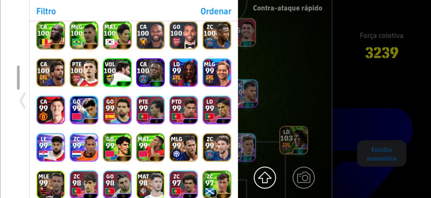 CONTA EFOOTBALL MOBILE MUITO FORTE | FORÇA COLETIVA 3246 | ELENCO TOP! Cr7 Ibrah