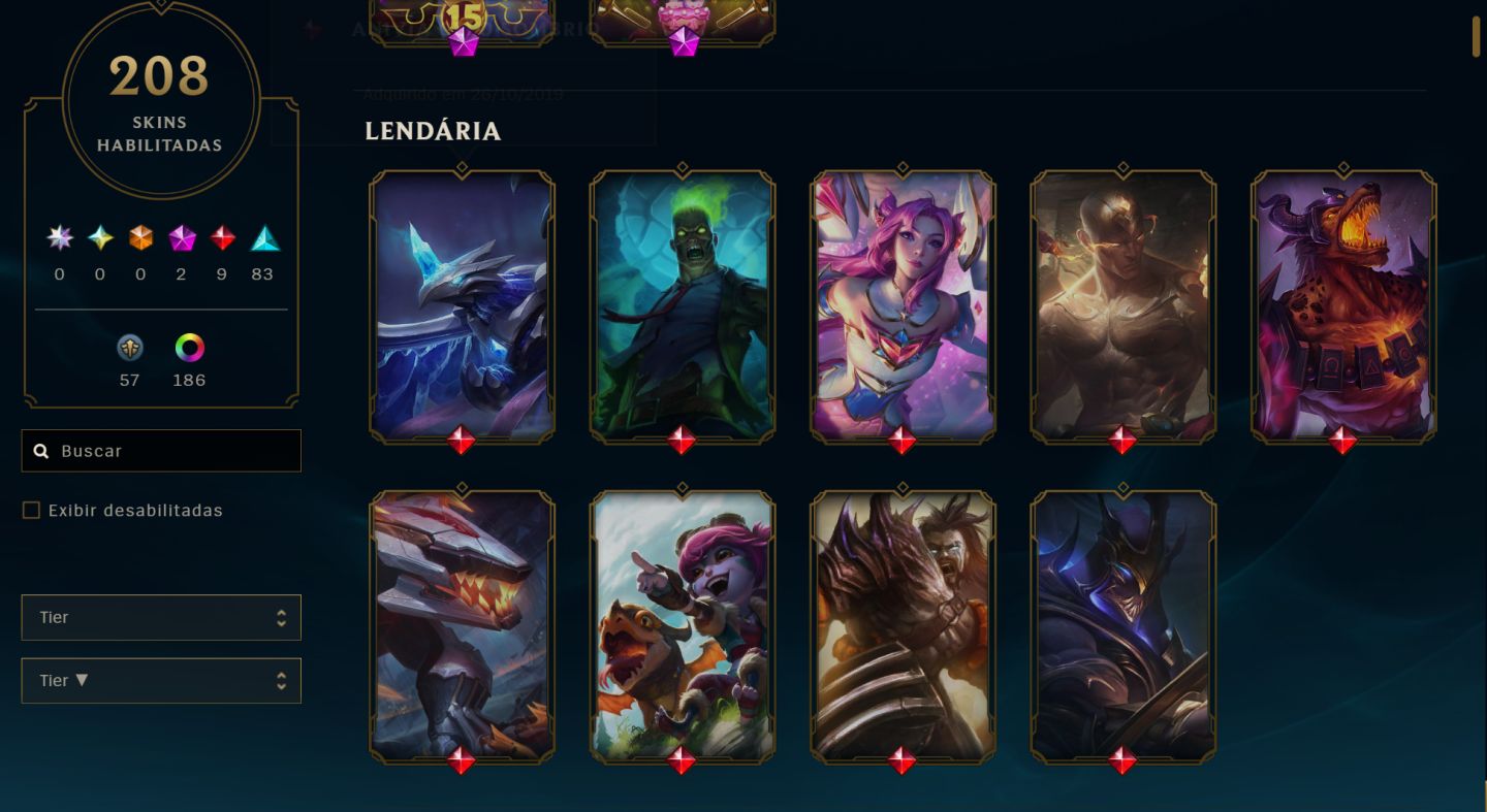 Conta Platina/esmeralda League Of Legends com SKINS Boas. ( LOL ) FULL ACESSO