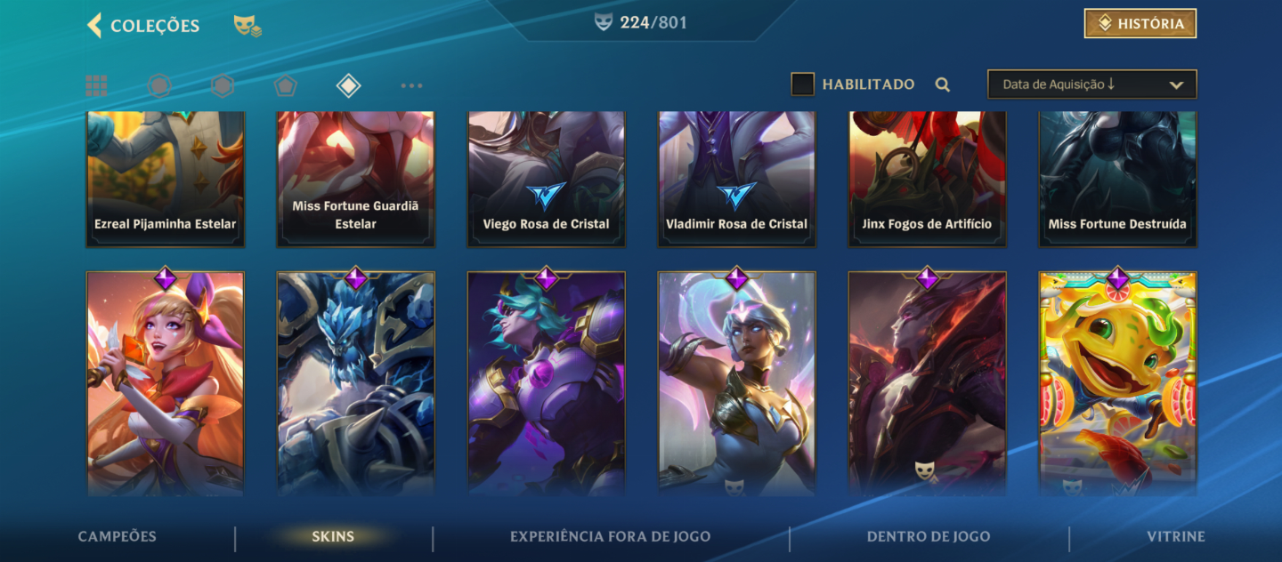 CONTA WILD RIFT +PC 4K GASTO 239 SKINS, 30LENDÁRIAS, 129 ÉPICAS 44k COLECIONADOR