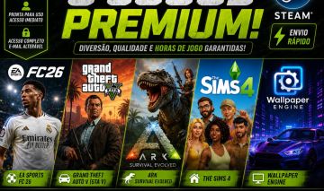 CONTA STEAM COM FC 26, GTA V, ARK, THE SIMS 4 E WALLPAPER ENGINE