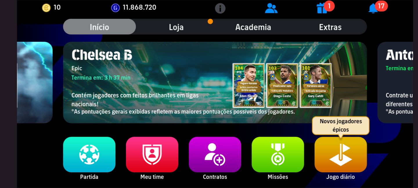 !!CONTA EFOOTBALL À VENDA!! CONTA COM MAIS DE TRÊS ANOS DE CONTA, TEM LENDAS