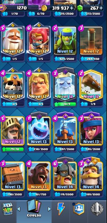 CONTA CLASH ROYALE | 7.545 TROFÉUS | REI NÍVEL 13 | CARTAS EV| GEMAS | 319K OURO