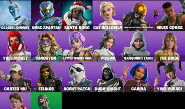 21 SKINS - 300 VBUCKS - Trailblazer Tai/Santa Dogg/Scarlet Commander/Carter Wu