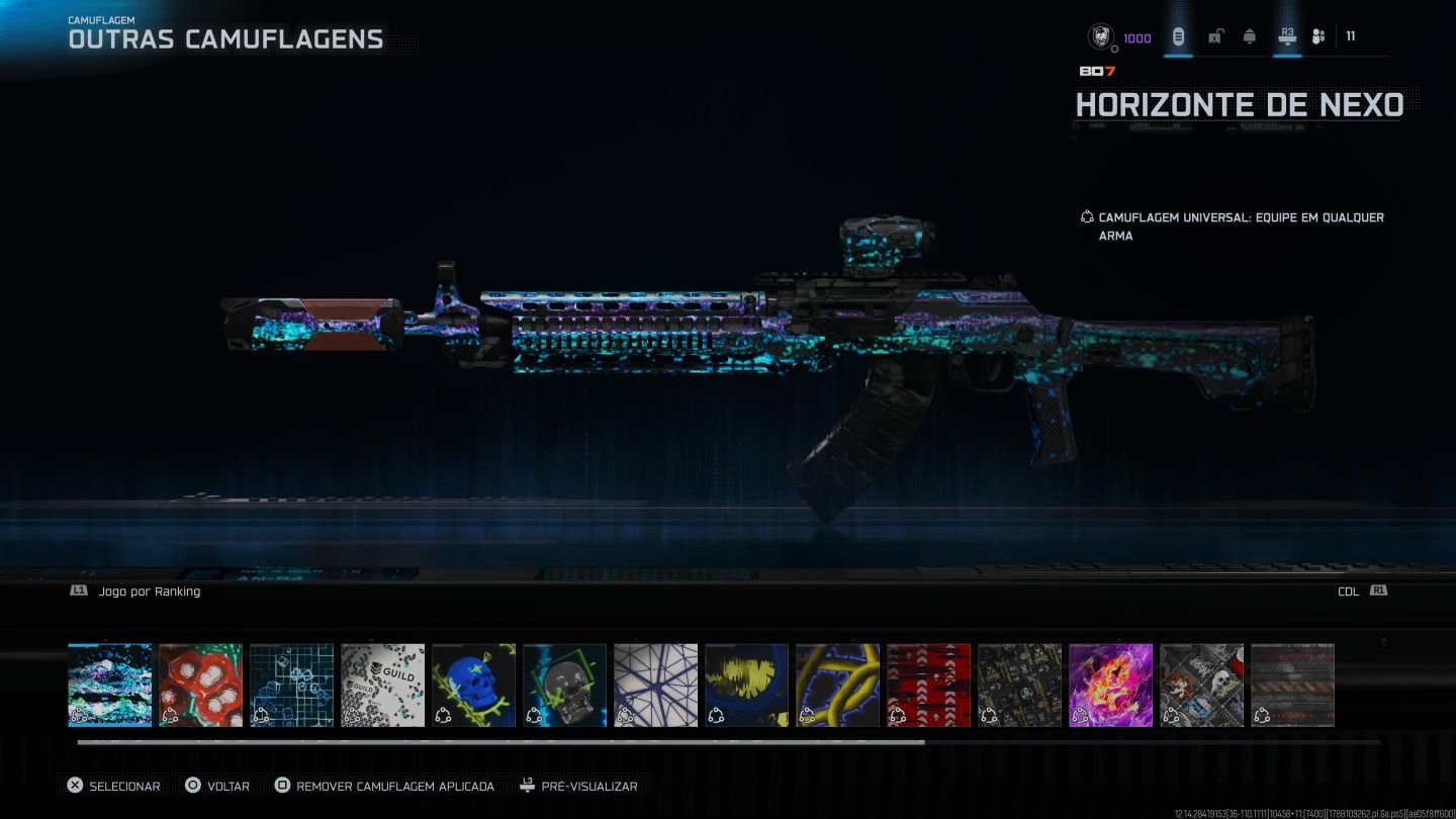 CONTA COM NUKE, IRIDESCENTE, 4 CAMU DE MAESTRIA E DIVERSOS OUTROS ITENS