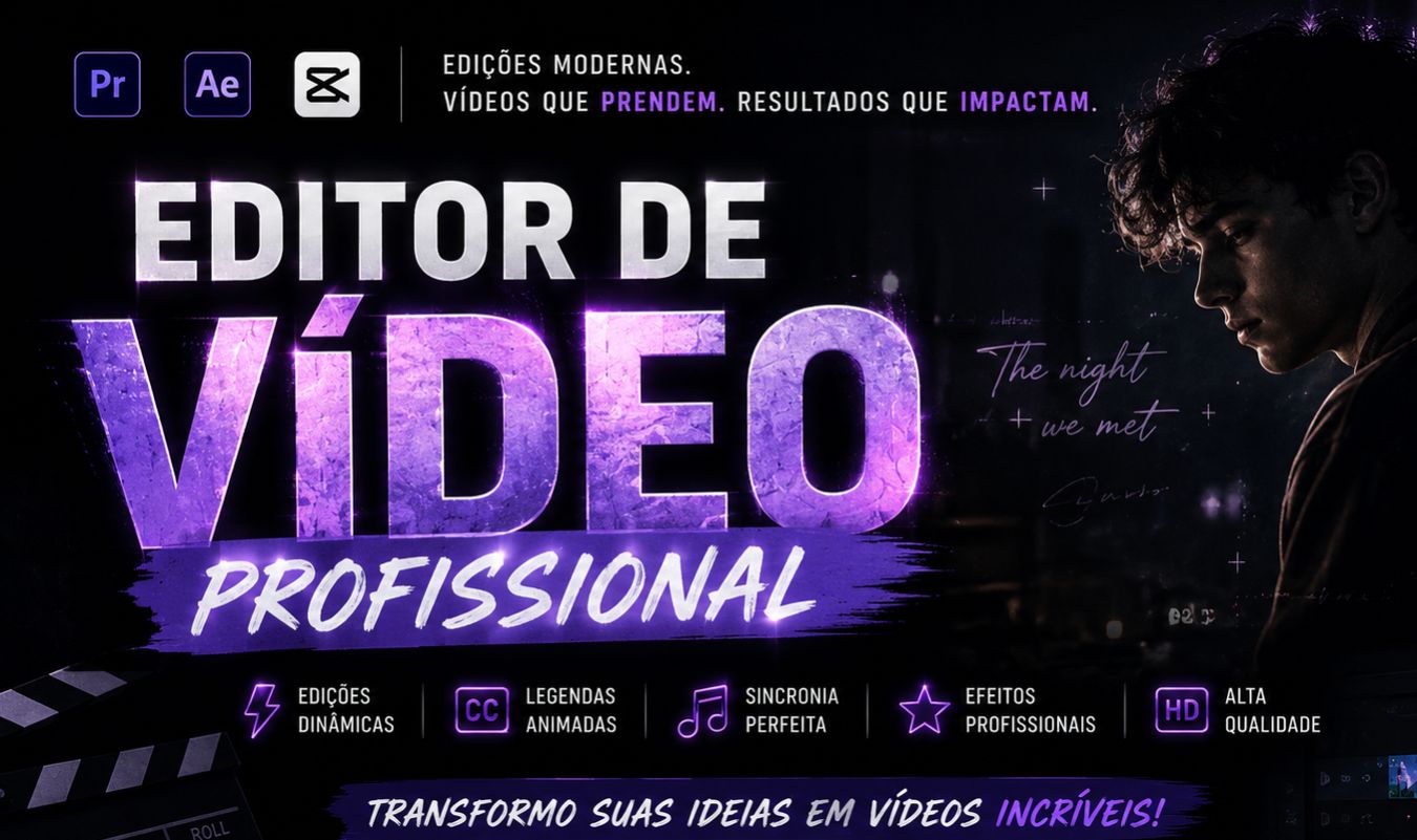 Editor de Vídeo Profissional | TikTok, Reels, Shorts, YouTube e Gameplays