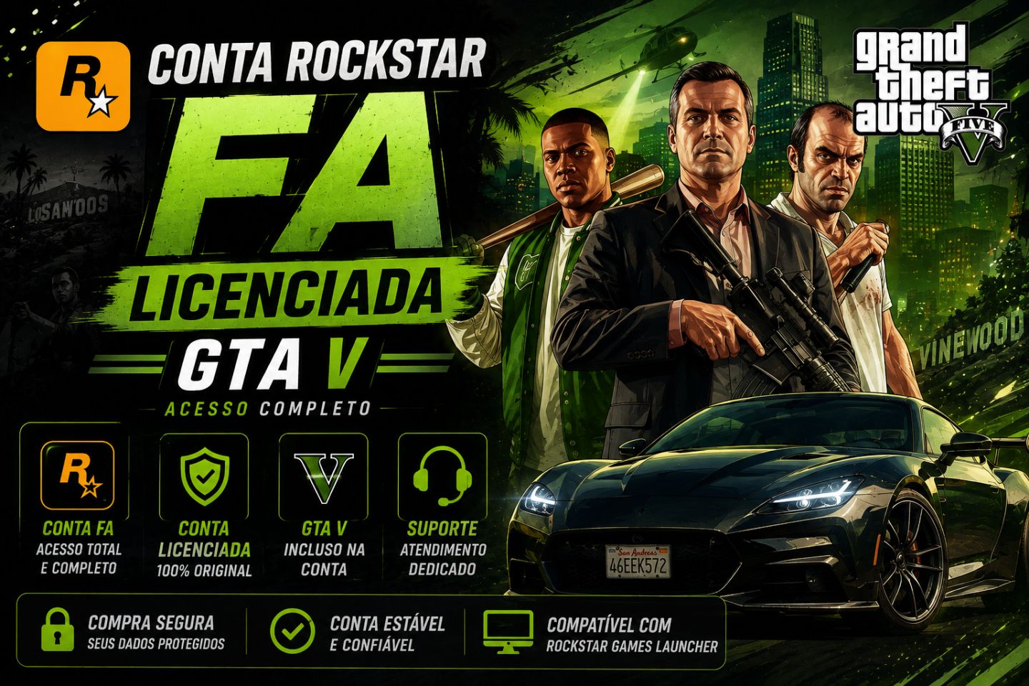 CONTA ROCKSTAR FA LICENCIADA GTA V
