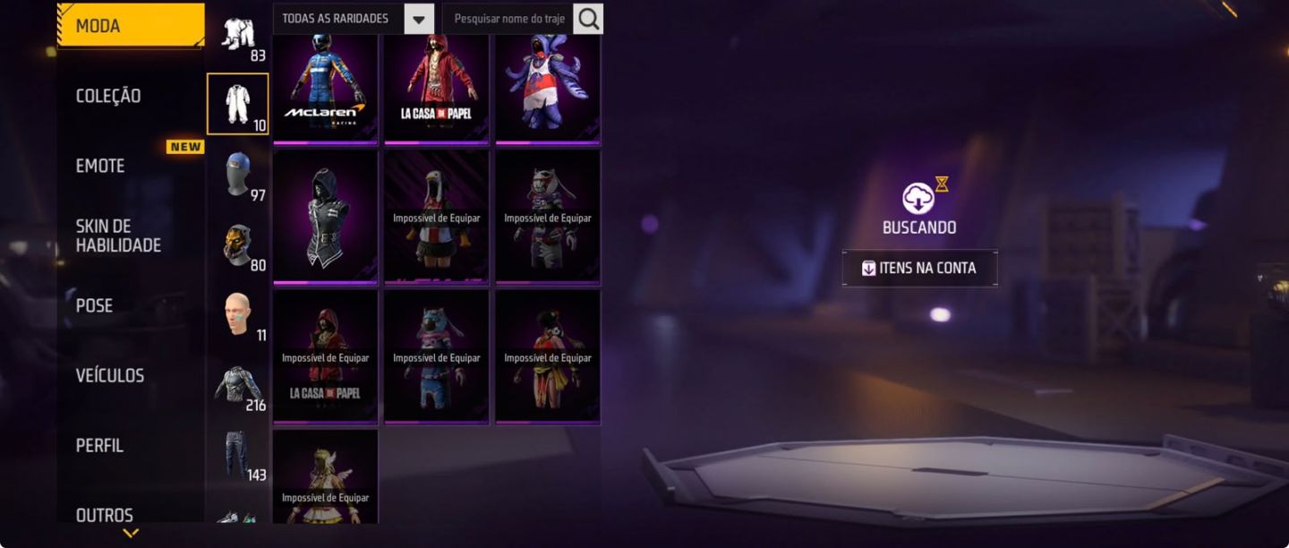 CONTA DE FREE FIRE COM MUITAS SKINS ANTIGAS