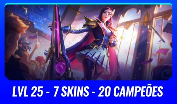 ( LVL 25 CAITLYN ACADEMIA ) 7 SKINS + 20 CHAMPS ( SERVER BR - SEM ELO )