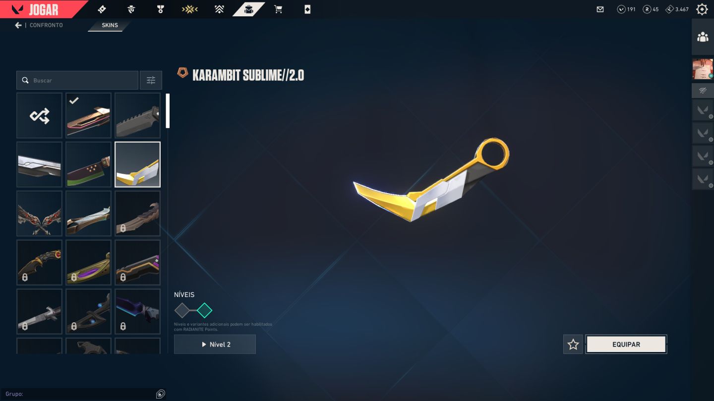CONTA VALORANT PASSE UPADO + VÁRIAS SKINS PLAT 2