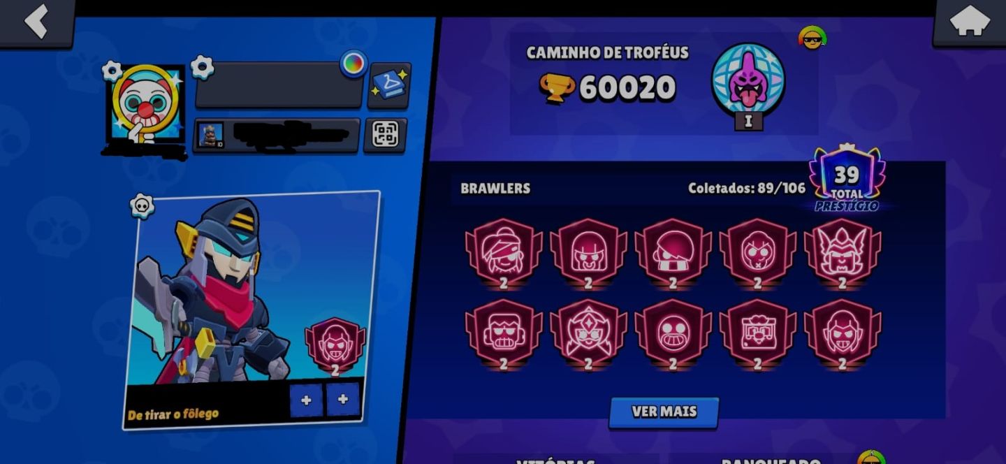 Conta Brawl Stars 60.000 troféus, Lendário 1 + várias skins