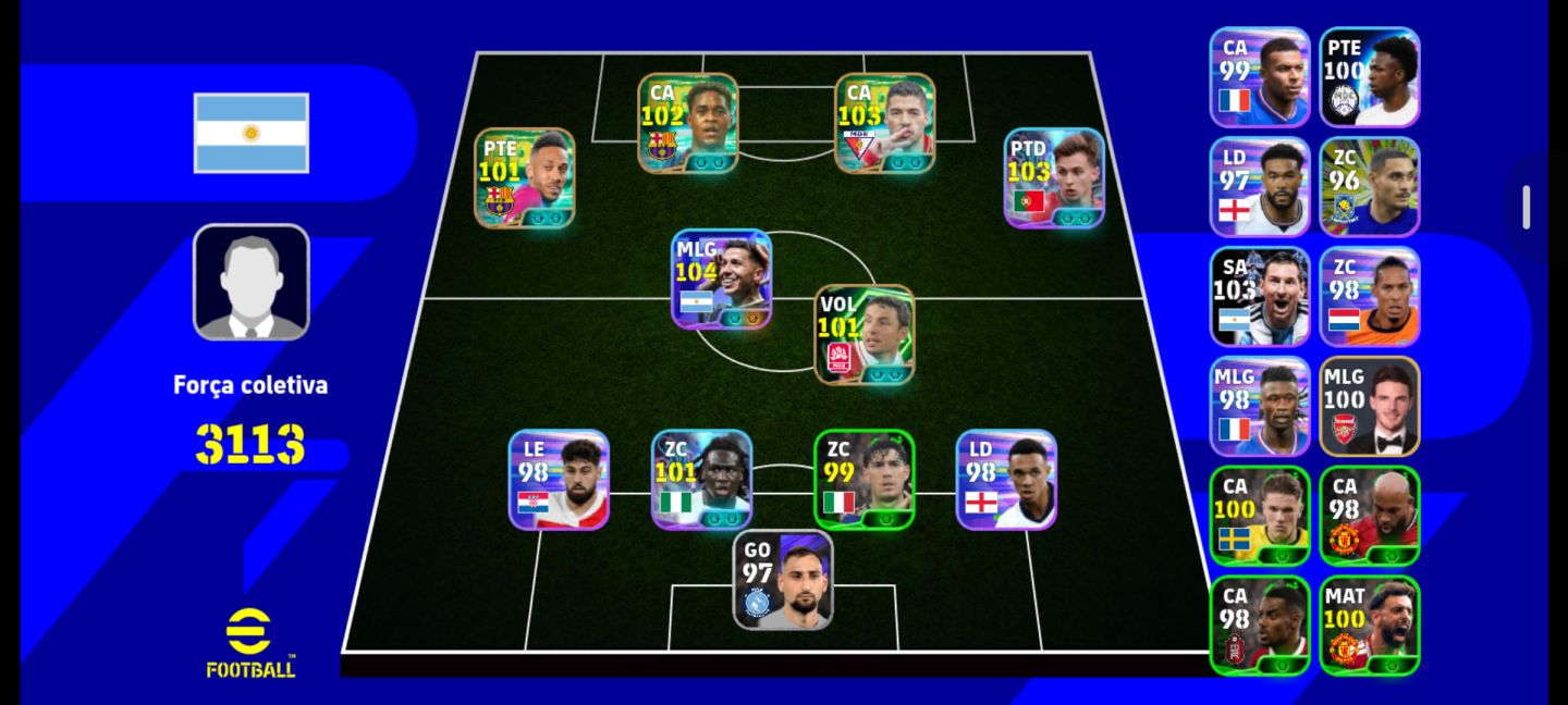Conta inicial com Kluivertz,Enzo Fernandez,Bommel,Suarez,Pedro neto,390 coins