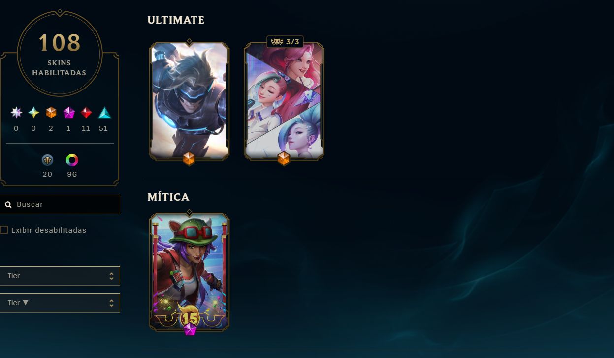 CONTA LoL 108 Skins VAVA Buttlerfly - Phant Protocolo - Sherif Neo DONO ÚNICO