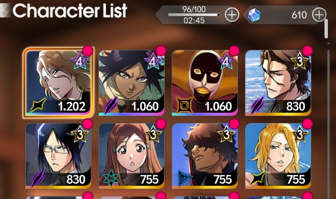 Conta com 3 SSR Bleach mirrors high