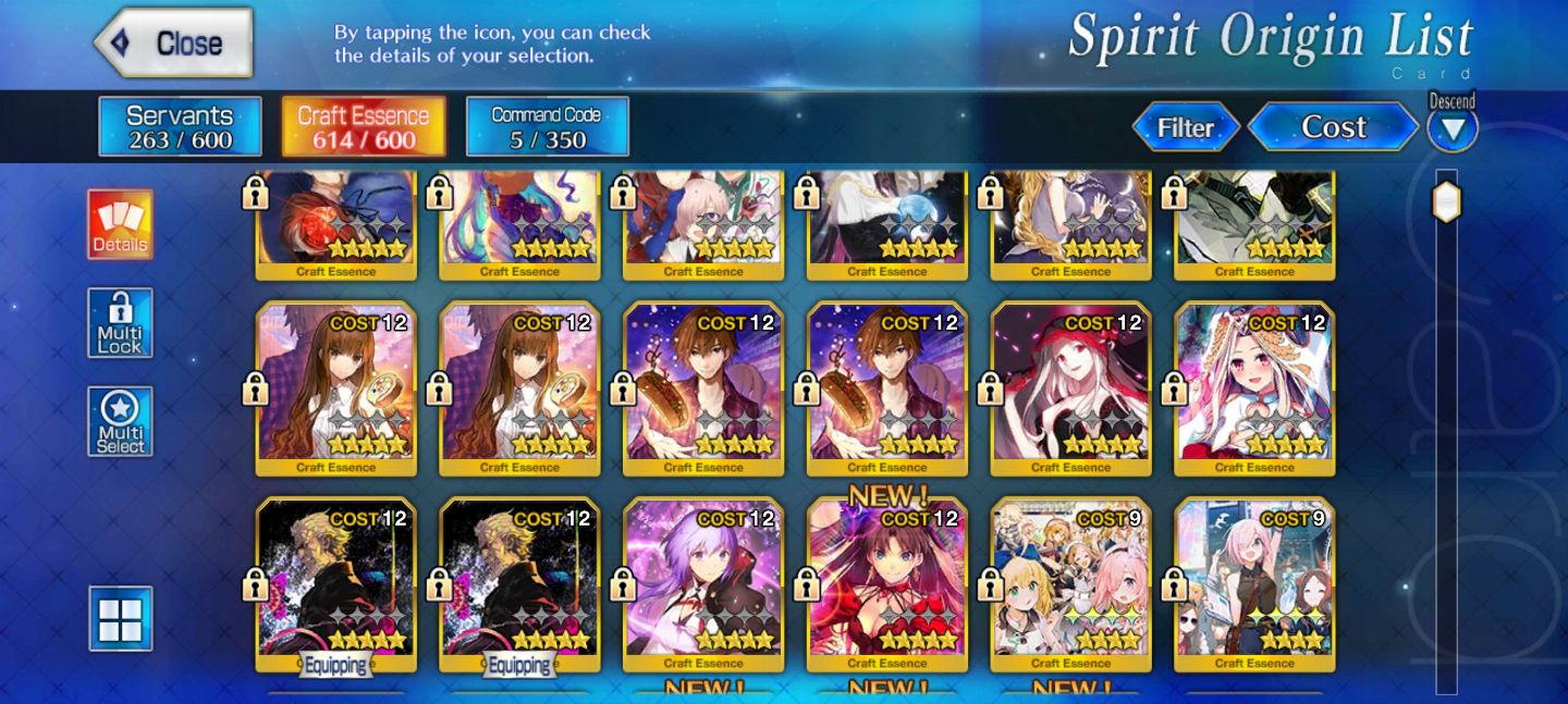 [PROMOÇÃO]Conta Fate/Go NA iniciante com 13 5* (np5 Melusine e np2 okita)