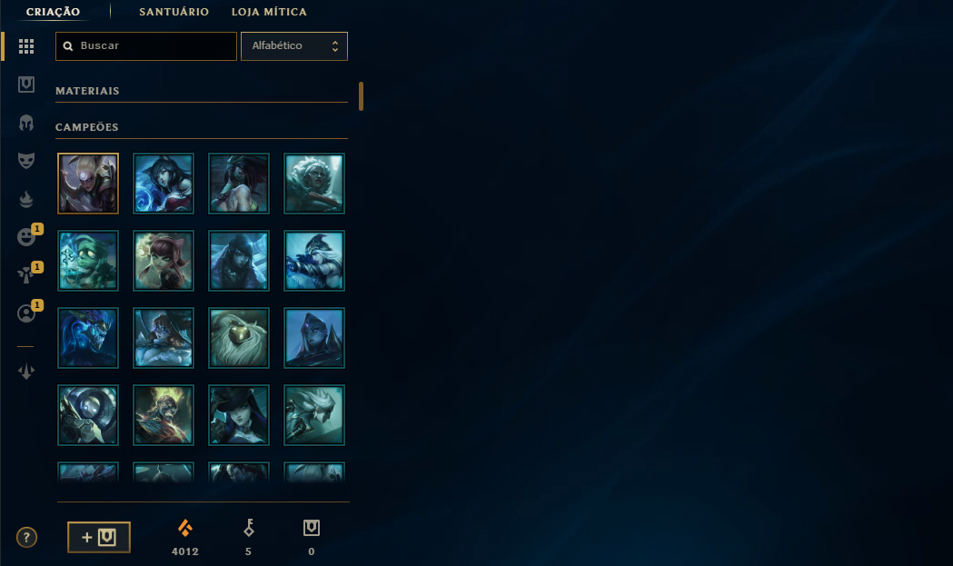 CONTA LOL - DIAMANTE IV +500 SKINS +300 ESSENCIAS MÍTICAS E TODOS OS CHAMPS