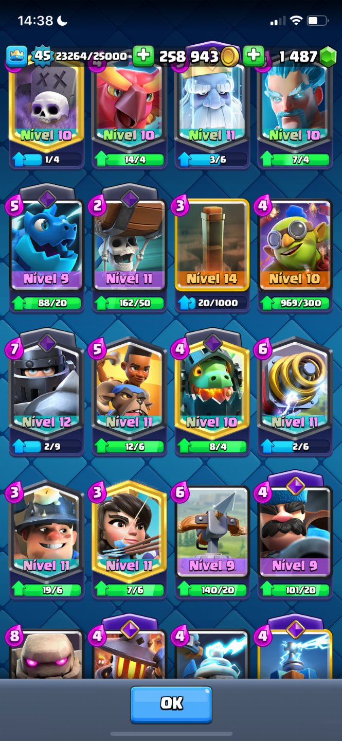 Conta Clash Royale, 8 ANOS, PASSE ATIVO, +16 EVOS, DECK LVL16, TORRE REI LVL16