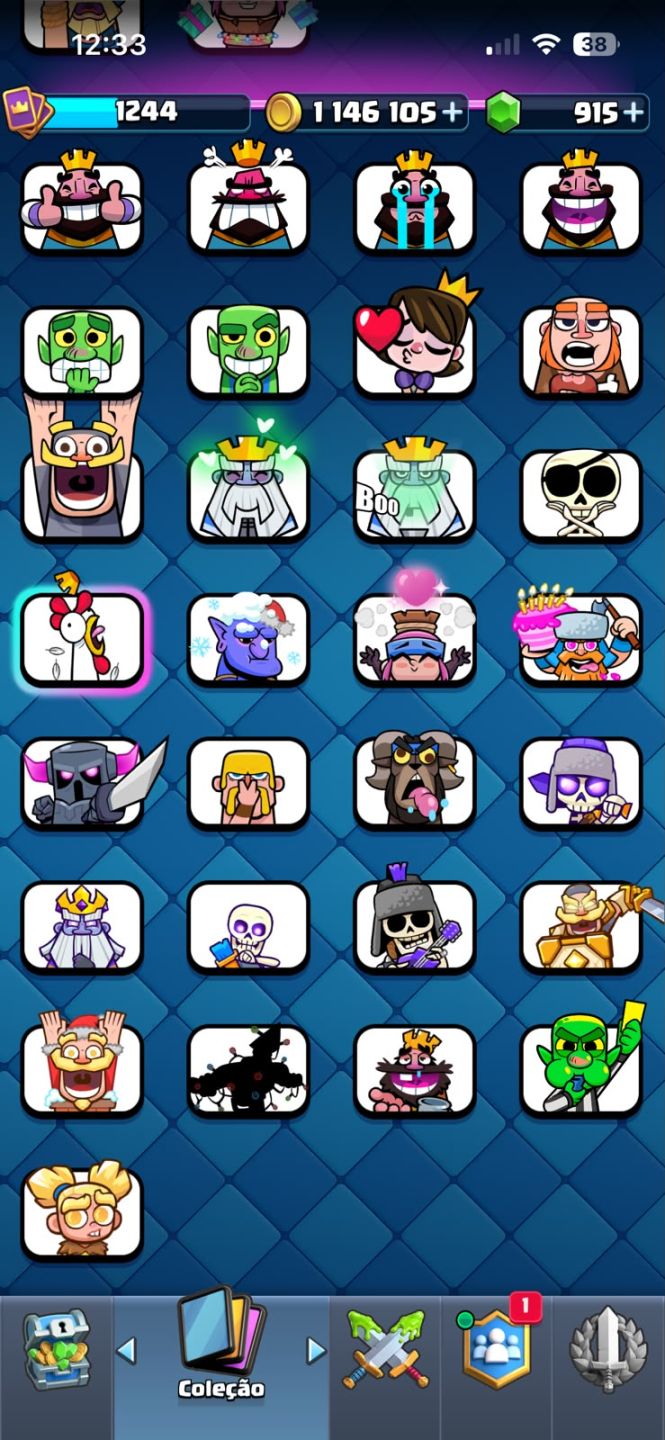 Conta Clash Royale Antiga 1M de GOLD - 900+ GEMAS - EMOTES RAROS - CONTA ANTIGA