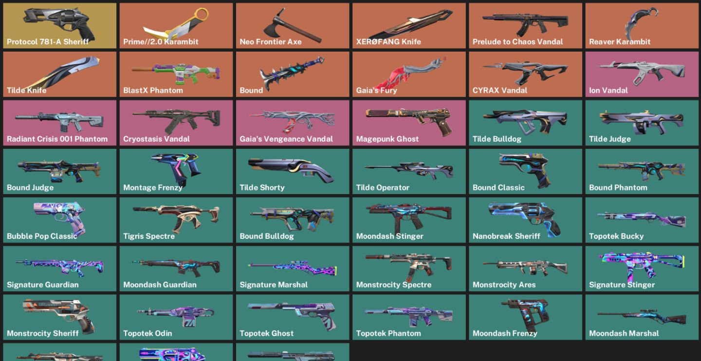 CONTA VALORANT 45 SKINS 7 FACA KARAMBIT/PRELUDIO,PRIMORDIUM,ONI ETC/FULL ACESSO