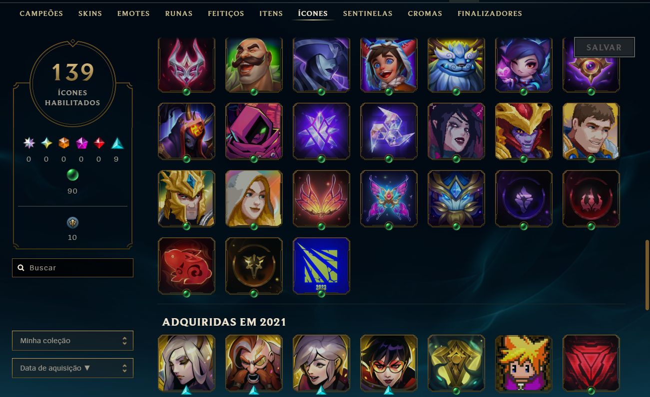 Venda de conta league of legends 22 skins