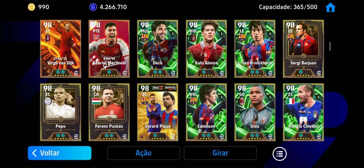 CONTA DE EFOOTBALL MOBILE COMPLETA