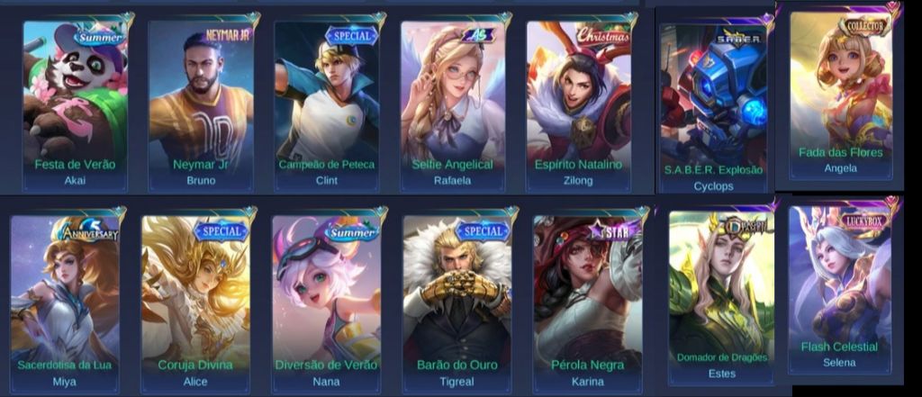 CONTA MLBB - COLLECTOR ANGELA - MUITAS SKINS