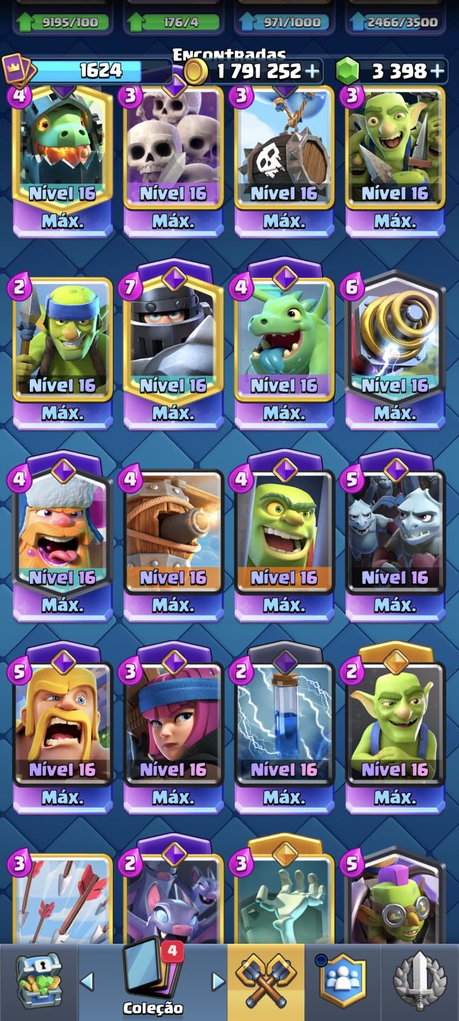 Conta com vrs deck nível máximo para o competitivo, 9 anos de conta .